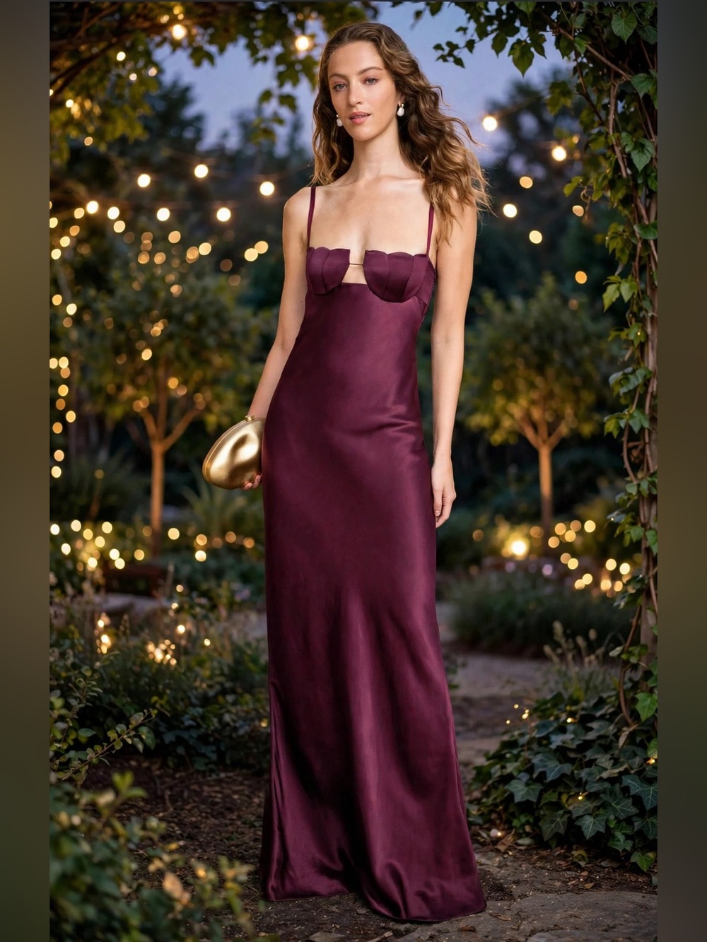 Anna October Tulip Dress in Aubergine size Small.